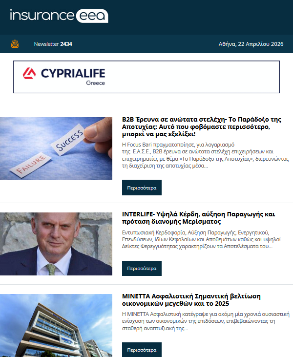 Β2Β Έρευνα σε ανώτατα στελέχη- Το Παράδοξο της Αποτυχίας Aυτό που φοβόμαστε περισσότερο,